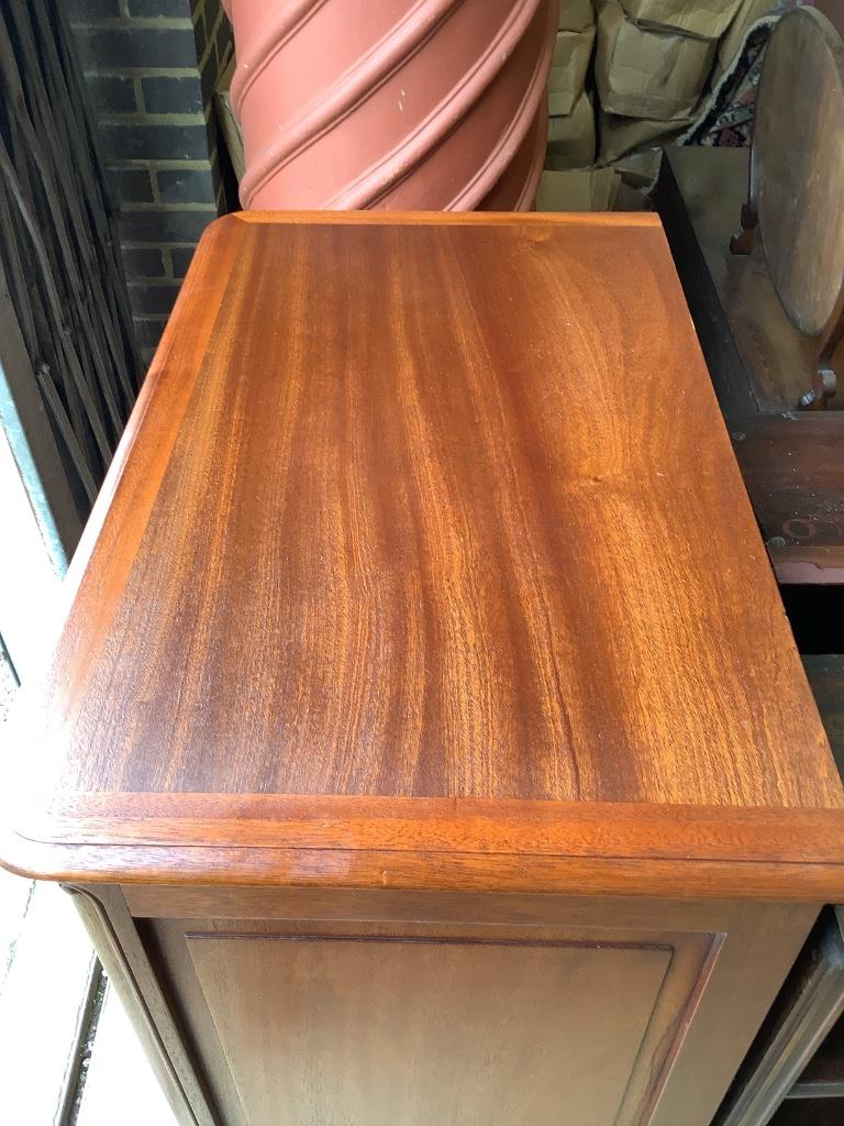 An 18th century style French mahogany tall chest, width 74cm, depth 45cm, height 136cm